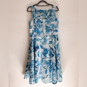 Floral Blue Midi Dress